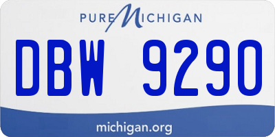 MI license plate DBW9290
