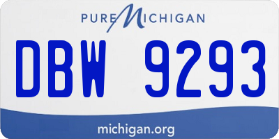 MI license plate DBW9293