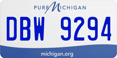 MI license plate DBW9294