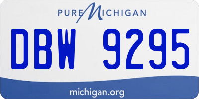 MI license plate DBW9295