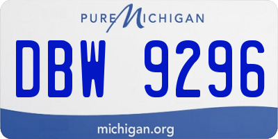 MI license plate DBW9296