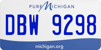 MI license plate DBW9298