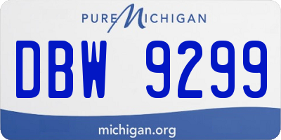 MI license plate DBW9299