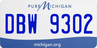 MI license plate DBW9302