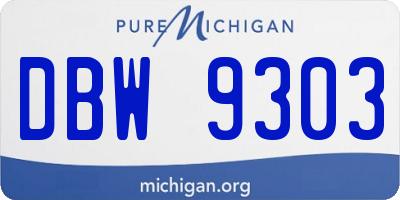 MI license plate DBW9303