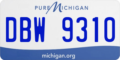 MI license plate DBW9310