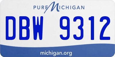 MI license plate DBW9312