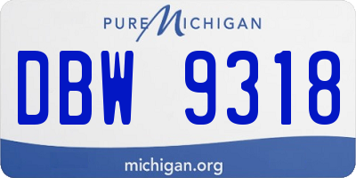 MI license plate DBW9318