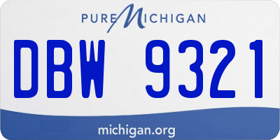 MI license plate DBW9321