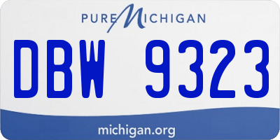MI license plate DBW9323
