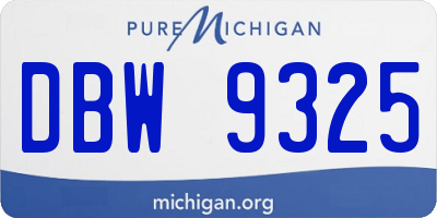 MI license plate DBW9325