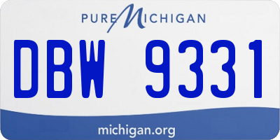 MI license plate DBW9331