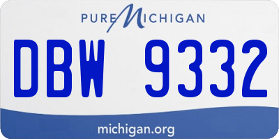 MI license plate DBW9332