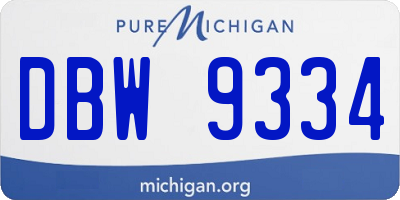 MI license plate DBW9334