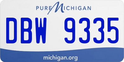 MI license plate DBW9335