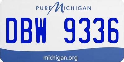 MI license plate DBW9336