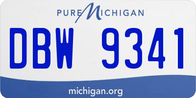 MI license plate DBW9341
