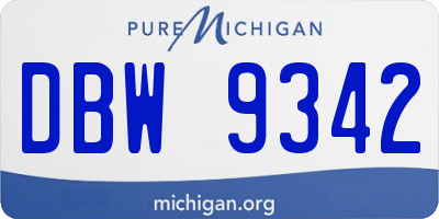 MI license plate DBW9342