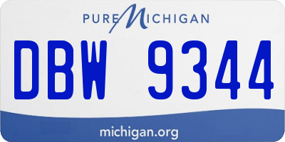 MI license plate DBW9344