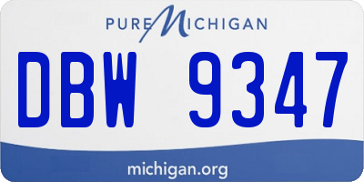 MI license plate DBW9347