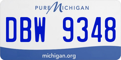 MI license plate DBW9348