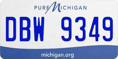 MI license plate DBW9349