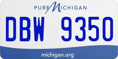MI license plate DBW9350