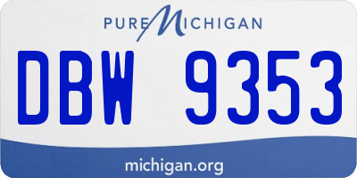 MI license plate DBW9353