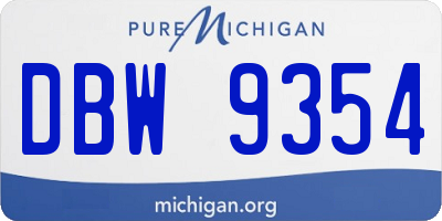 MI license plate DBW9354