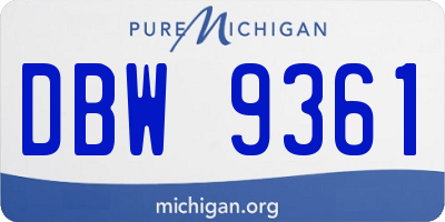 MI license plate DBW9361