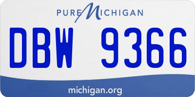 MI license plate DBW9366
