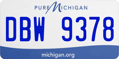 MI license plate DBW9378