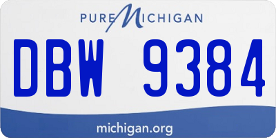 MI license plate DBW9384