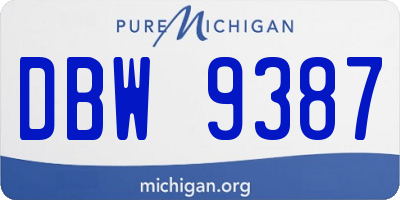 MI license plate DBW9387