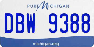 MI license plate DBW9388