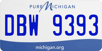 MI license plate DBW9393