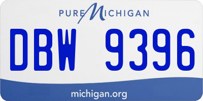 MI license plate DBW9396