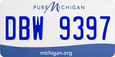 MI license plate DBW9397