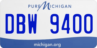 MI license plate DBW9400