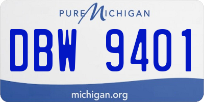 MI license plate DBW9401
