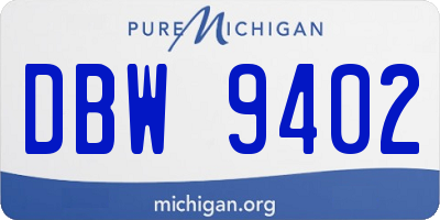 MI license plate DBW9402