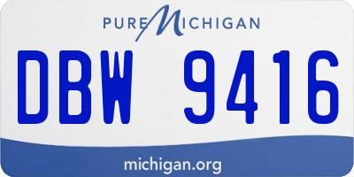MI license plate DBW9416