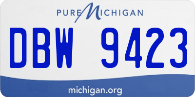 MI license plate DBW9423