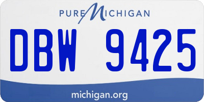 MI license plate DBW9425