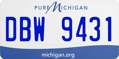 MI license plate DBW9431