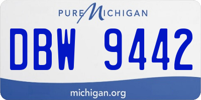 MI license plate DBW9442