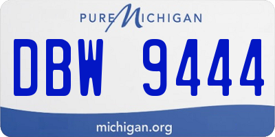 MI license plate DBW9444