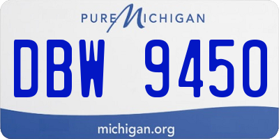 MI license plate DBW9450
