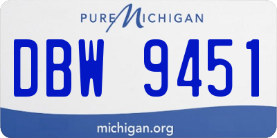 MI license plate DBW9451