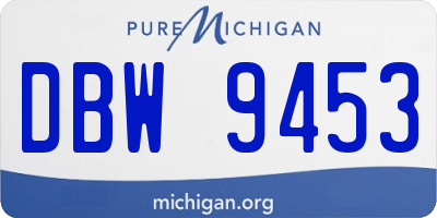 MI license plate DBW9453
